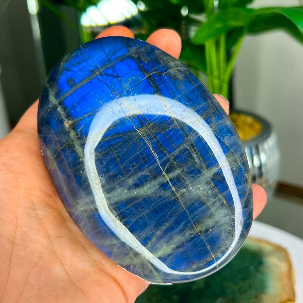 Blue Flash Labradorite Palmstone - BFL01