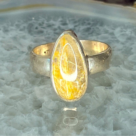 Golden Rutile Ring size 14