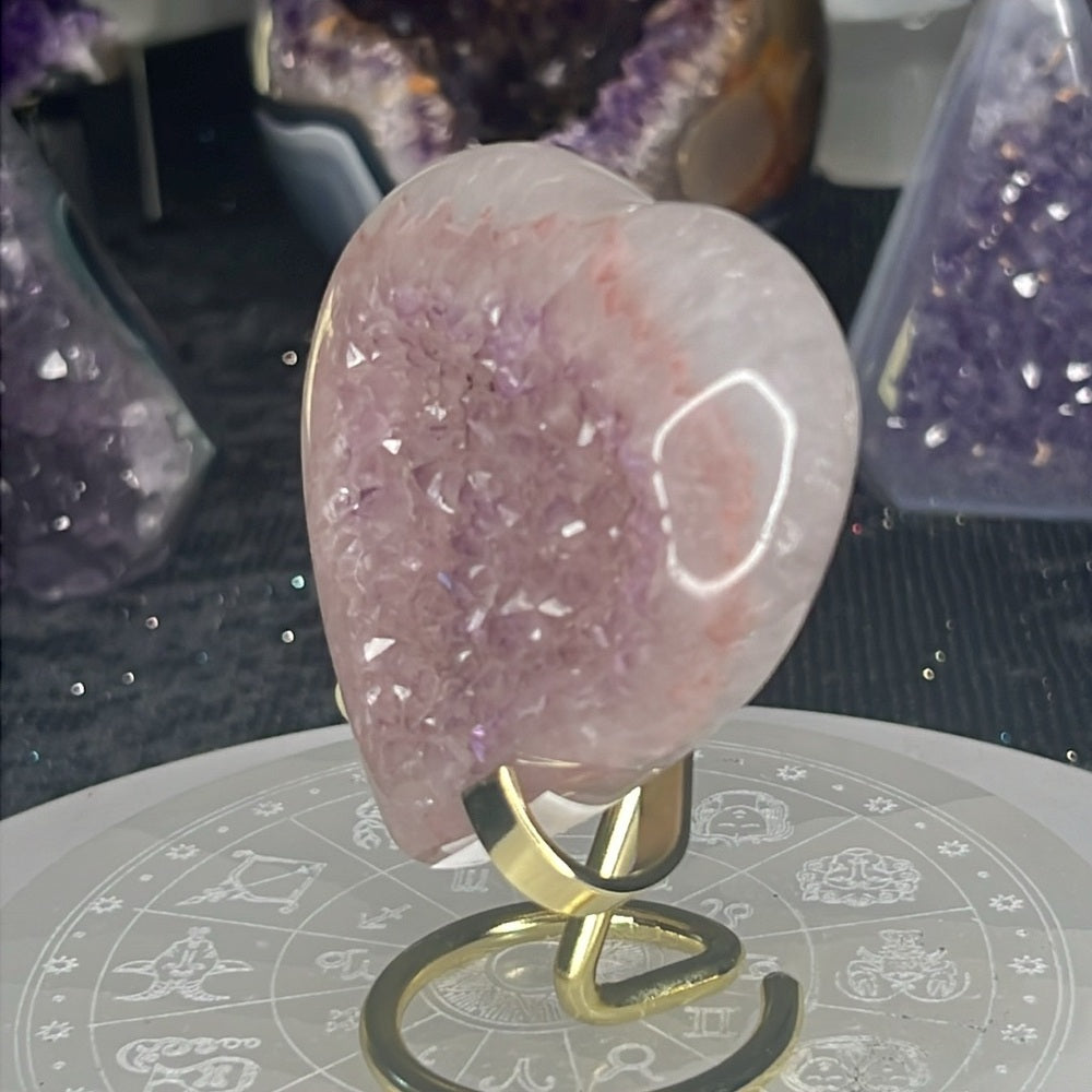 Amethyst Druzy Heart - AZH01
