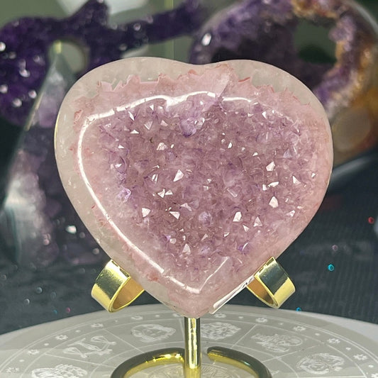 Amethyst Druzy Heart - AZH01