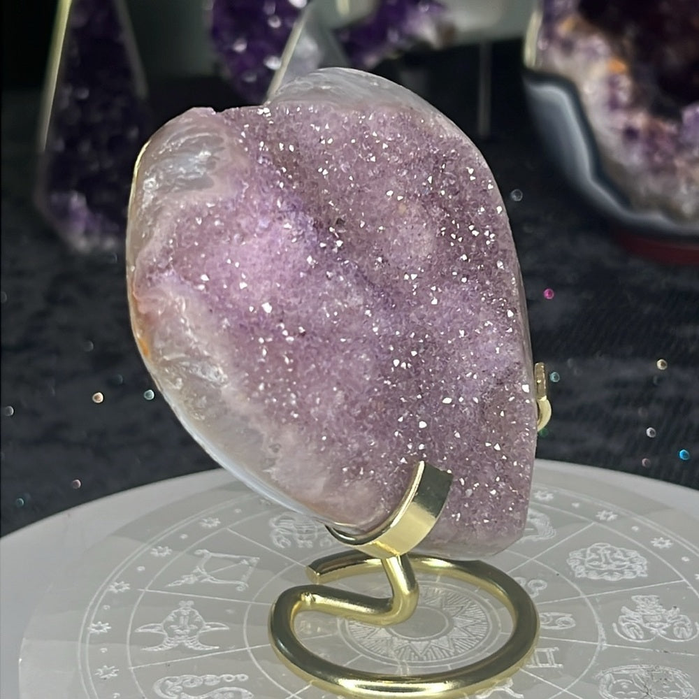 Amethyst Druzy Heart - AZH02