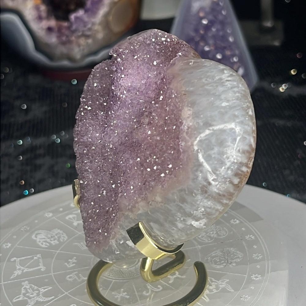 Amethyst Druzy Heart - AZH02