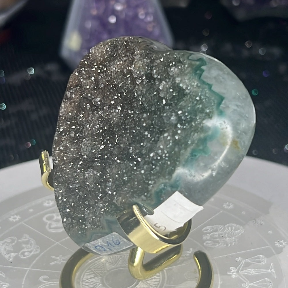 Amethyst Druzy Heart - AZH06