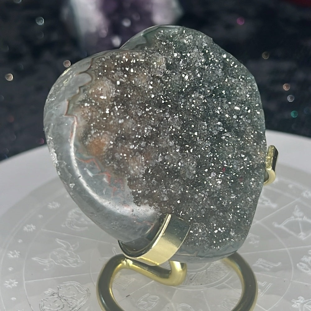 Amethyst Druzy Heart - AZH06