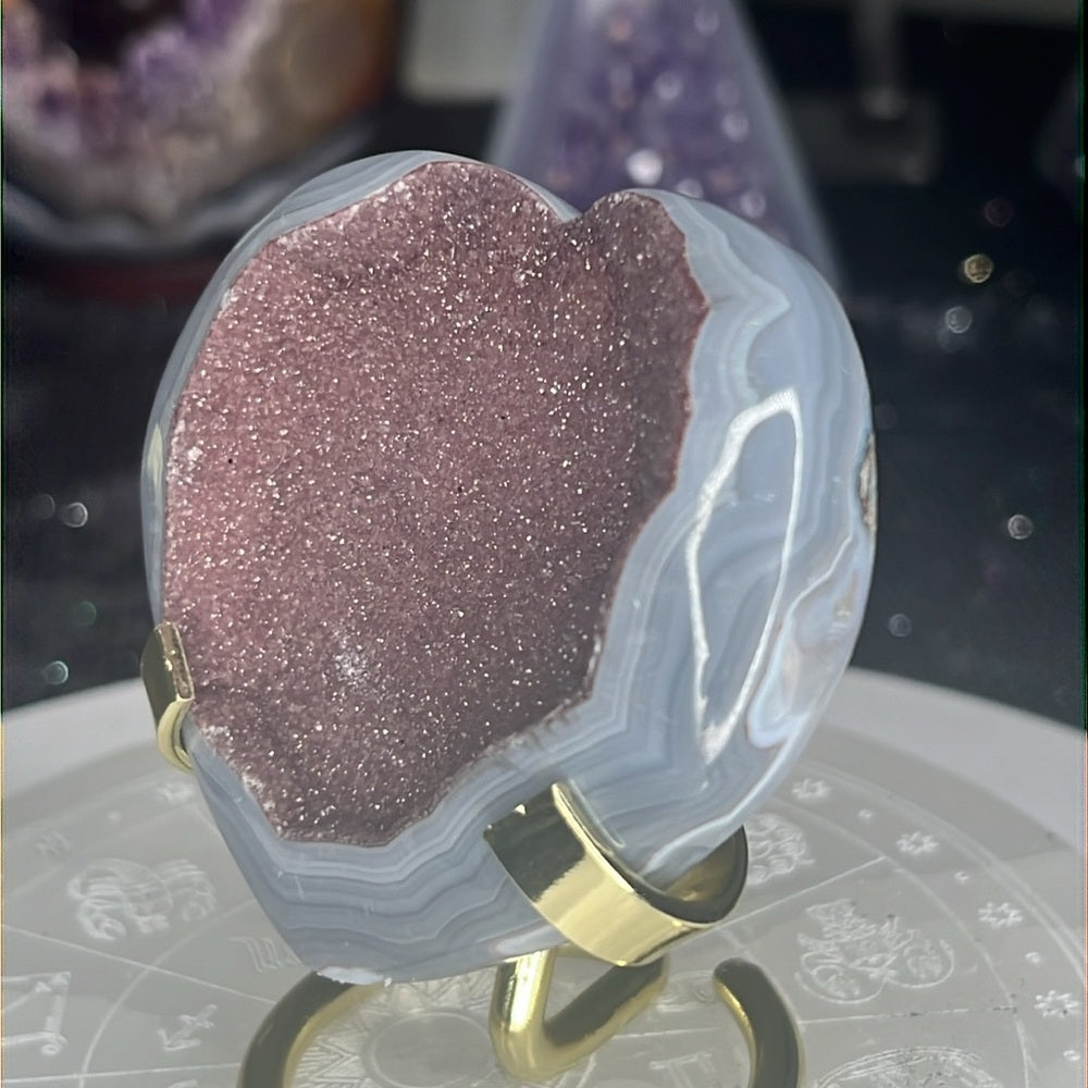 Amethyst Druzy Heart - AZH07