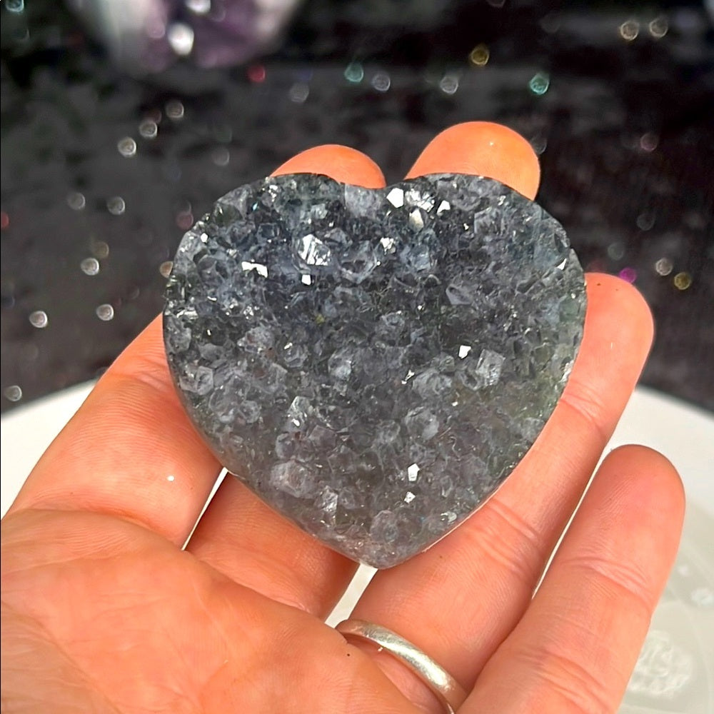 Amethyst Druzy Heart - AZH09