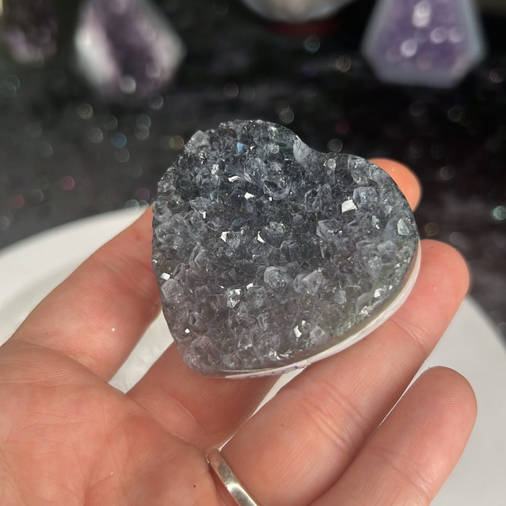 Amethyst Druzy Heart - AZH09