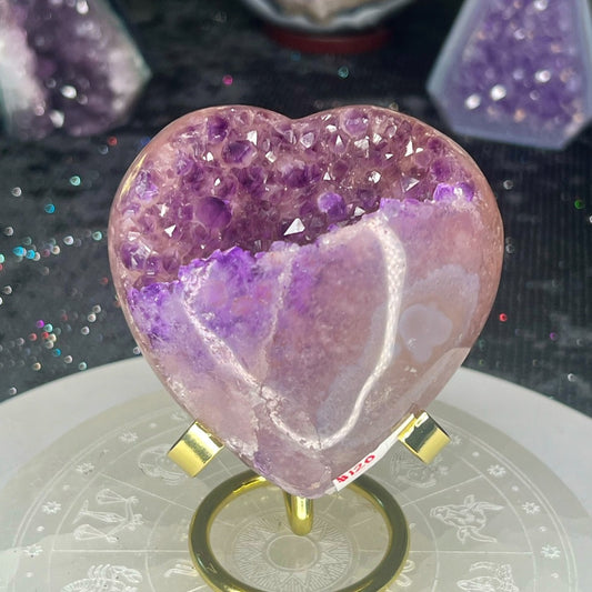 Amethyst Druzy Heart - AZH11