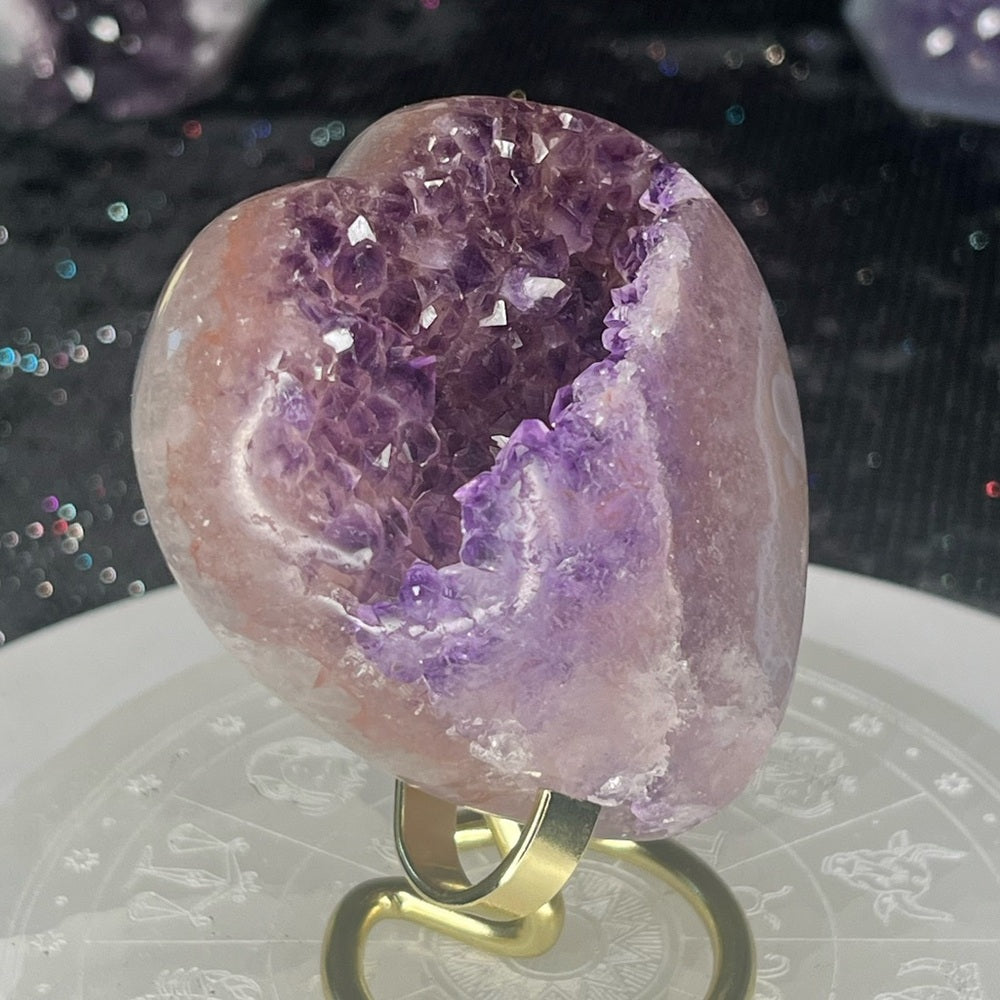 Amethyst Druzy Heart - AZH11