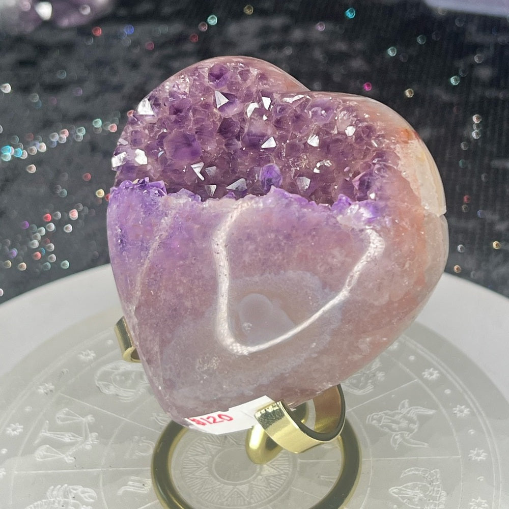 Amethyst Druzy Heart - AZH11