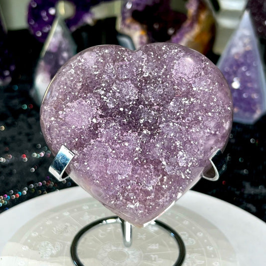 Amethyst Druzy Heart - AZH12
