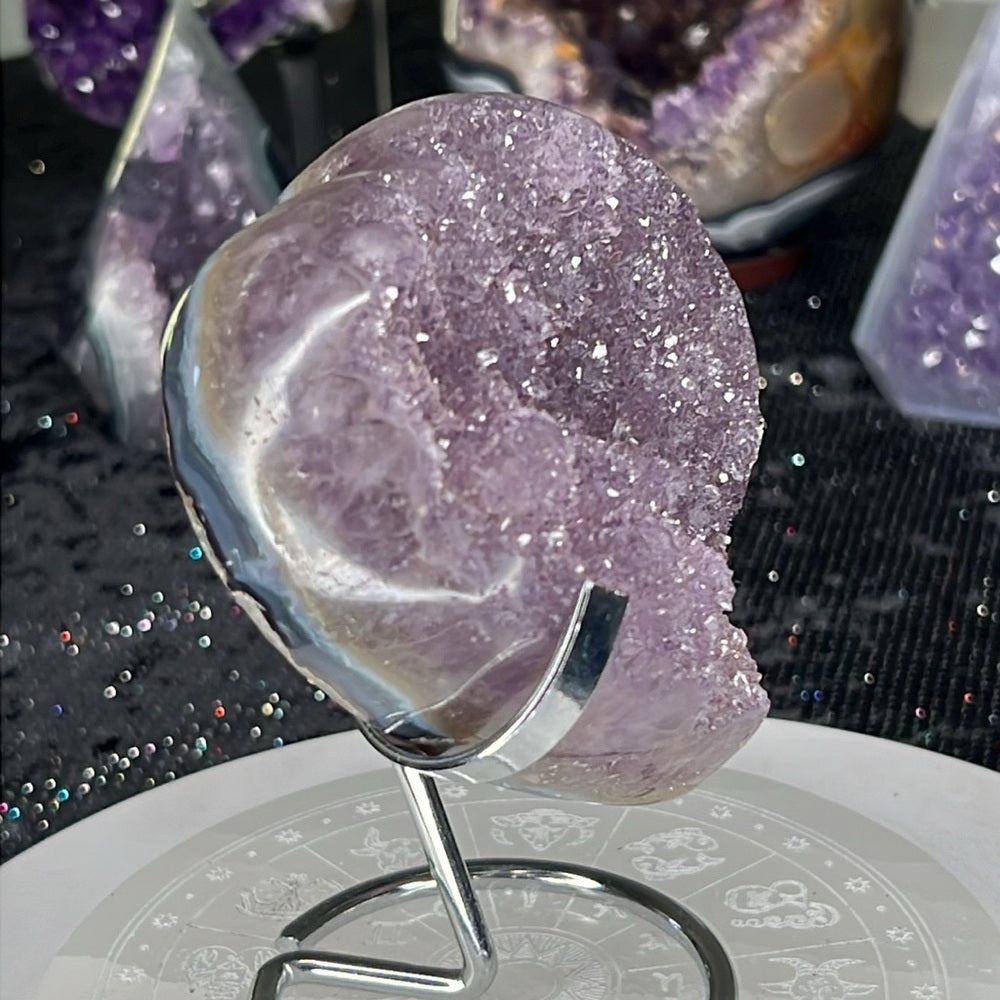 Amethyst Druzy Heart - AZH12