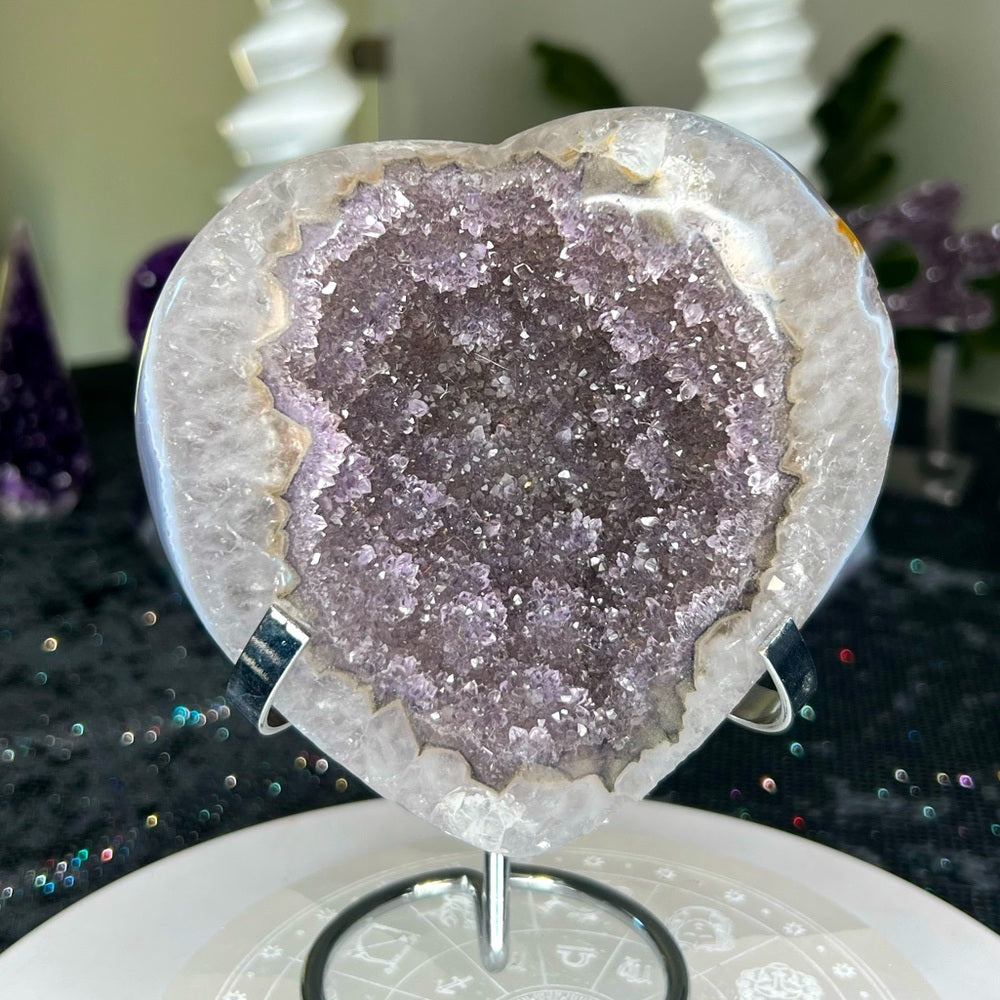 Amethyst Druzy Heart - AHZ14