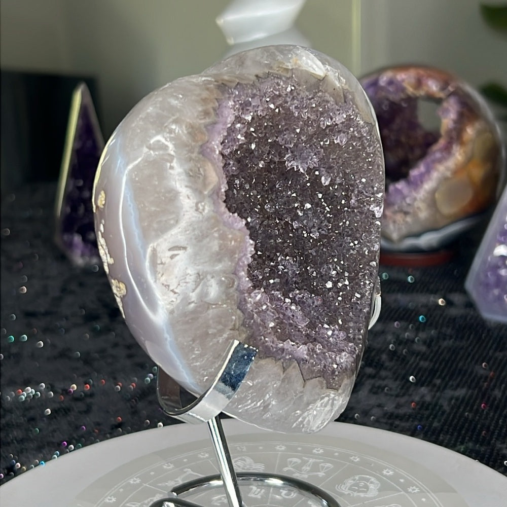 Amethyst Druzy Heart - AHZ14