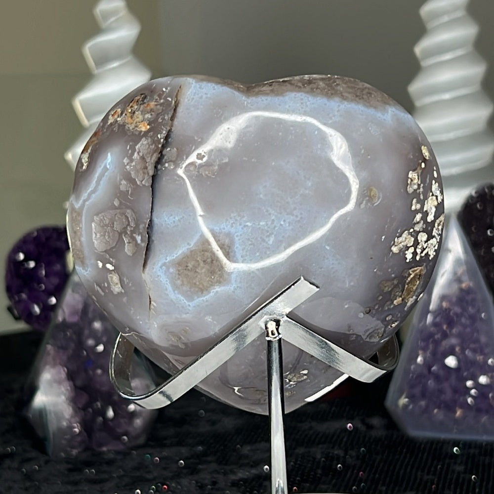 Amethyst Druzy Heart - AHZ14