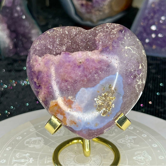 Amethyst Druzy Heart - AZH14