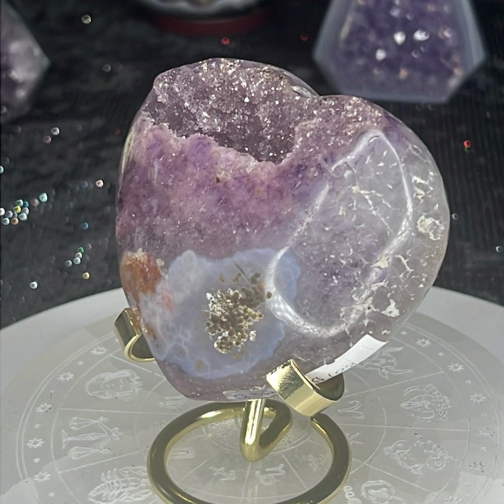 Amethyst Druzy Heart - AZH14
