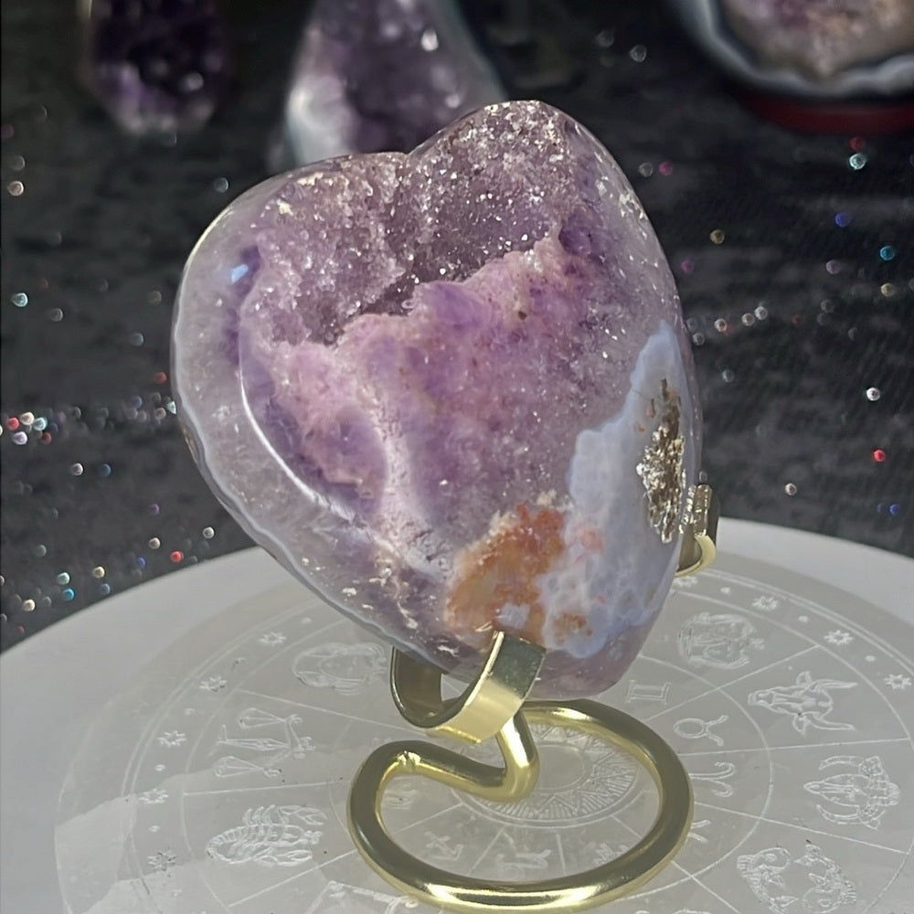 Amethyst Druzy Heart - AZH14