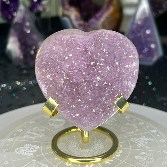 Amethyst Druzy Heart - AHZ20