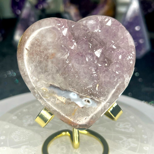 Amethyst Druzy Heart - AHZ21