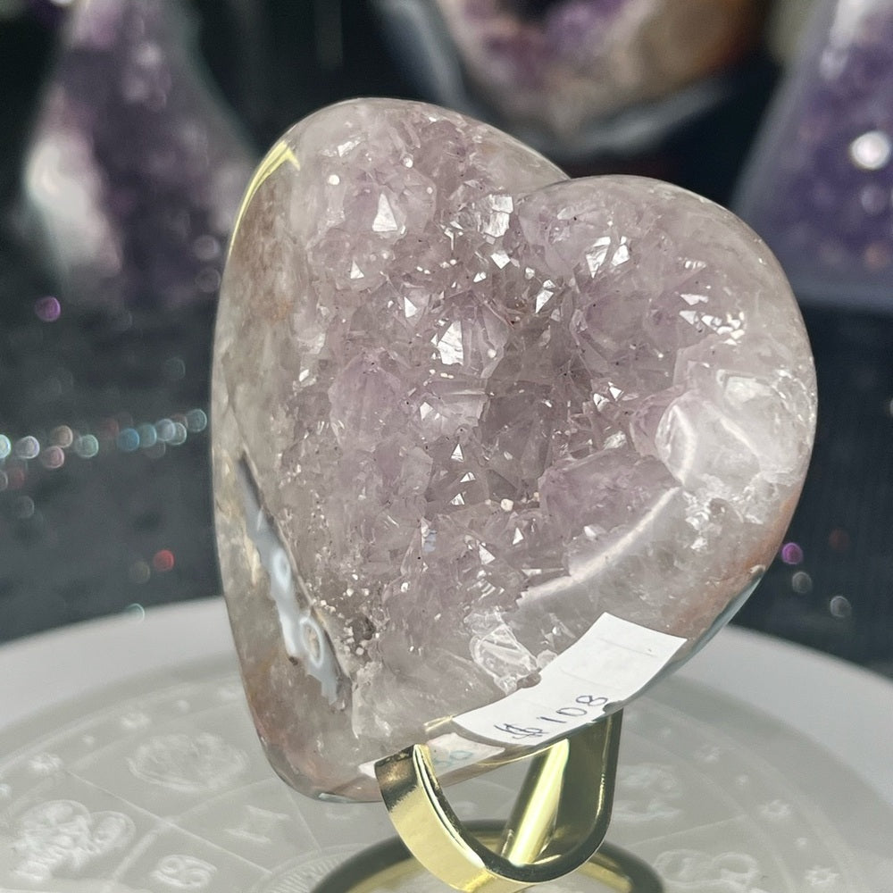 Amethyst Druzy Heart - AHZ21