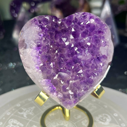 Amethyst Druzy Heart - AHZ22