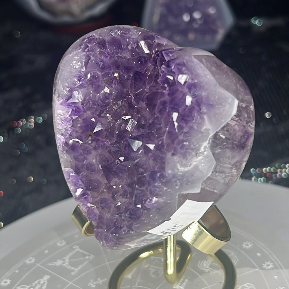 Amethyst Druzy Heart - AHZ22