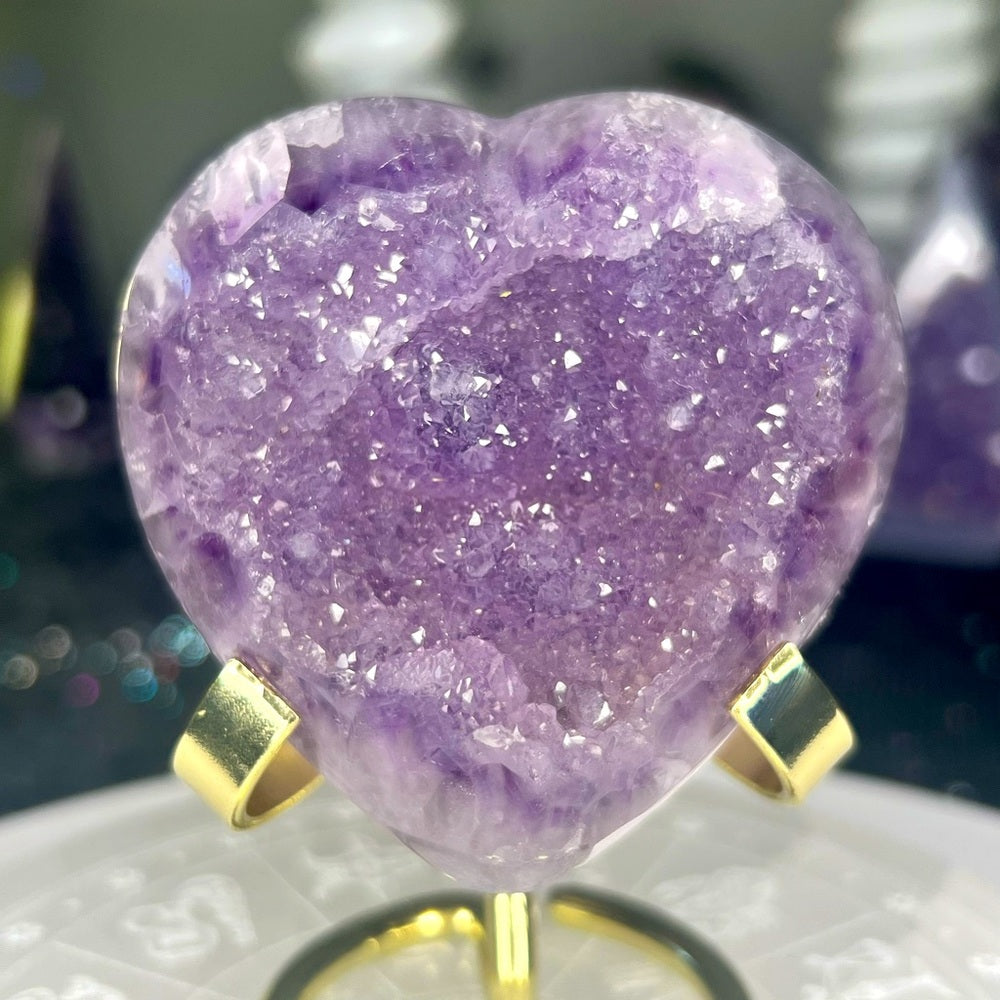 Amethyst Druzy Heart - AHZ23