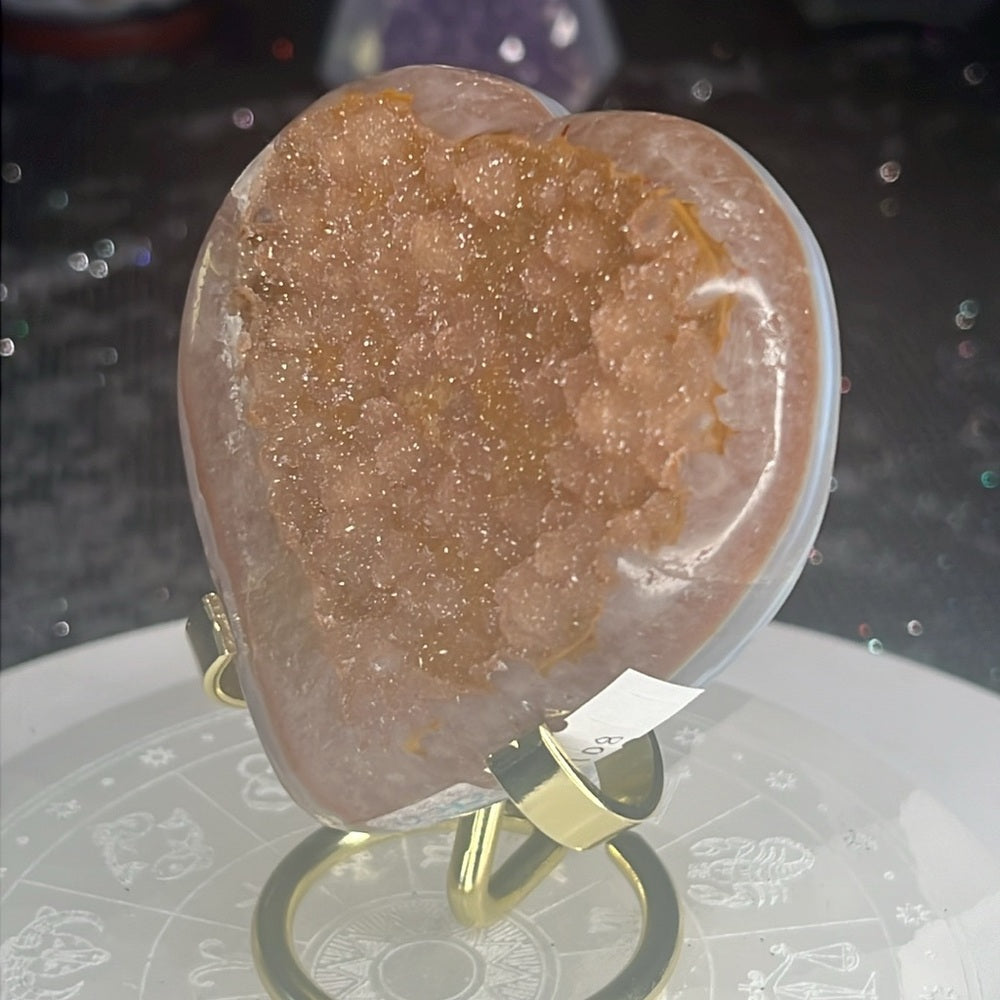 Amethyst Druzy Heart - AZH24