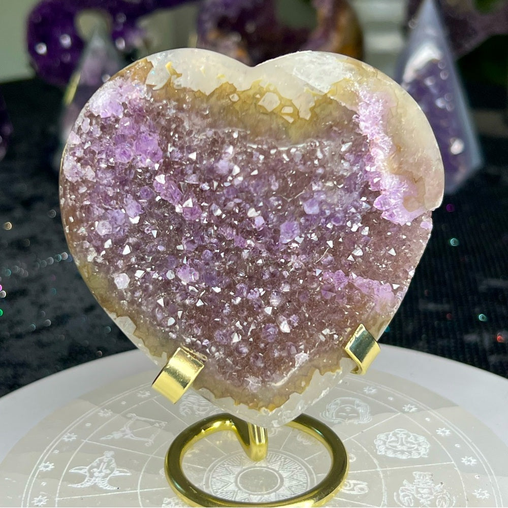 Amethyst Druzy Heart - AHZ26
