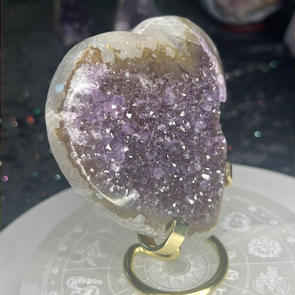 Amethyst Druzy Heart - AHZ26