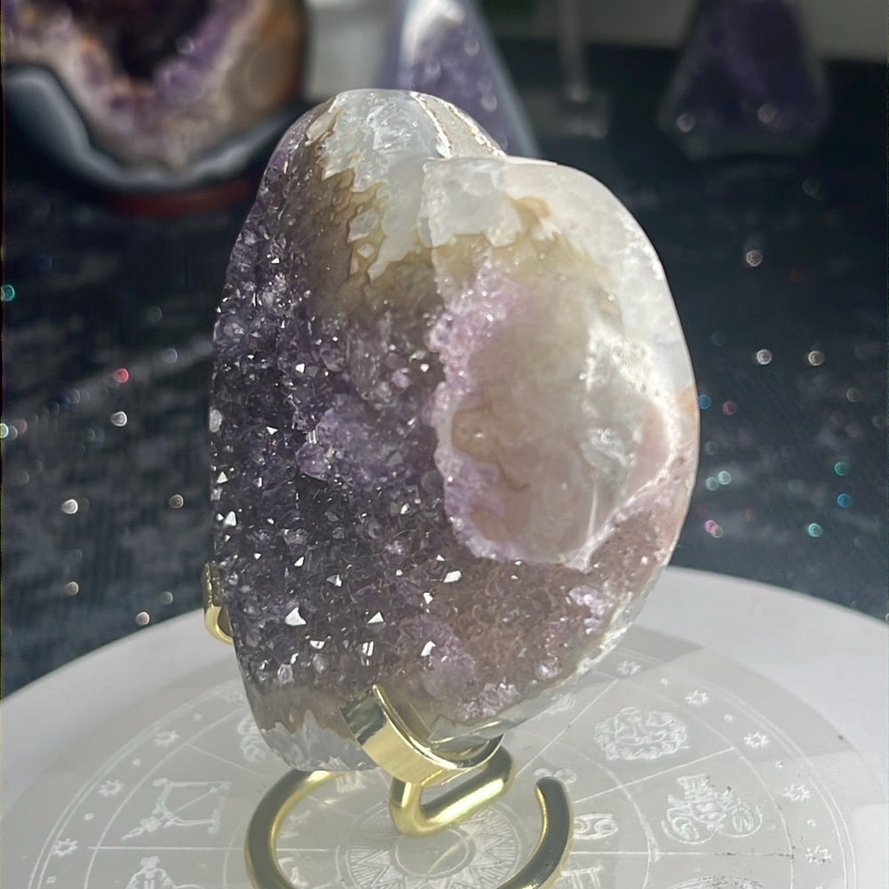 Amethyst Druzy Heart - AHZ26