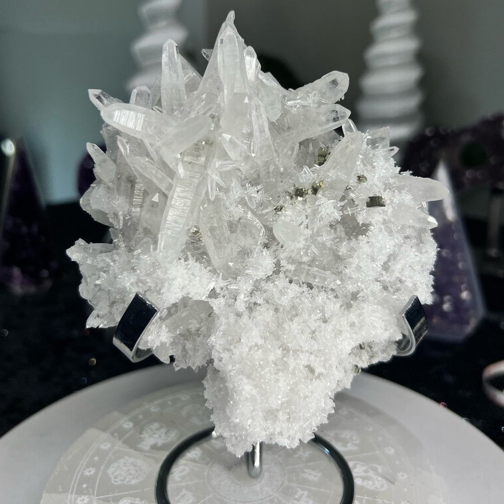 Quartz Cluster with Pyrite Cubes from Peru -CPC02