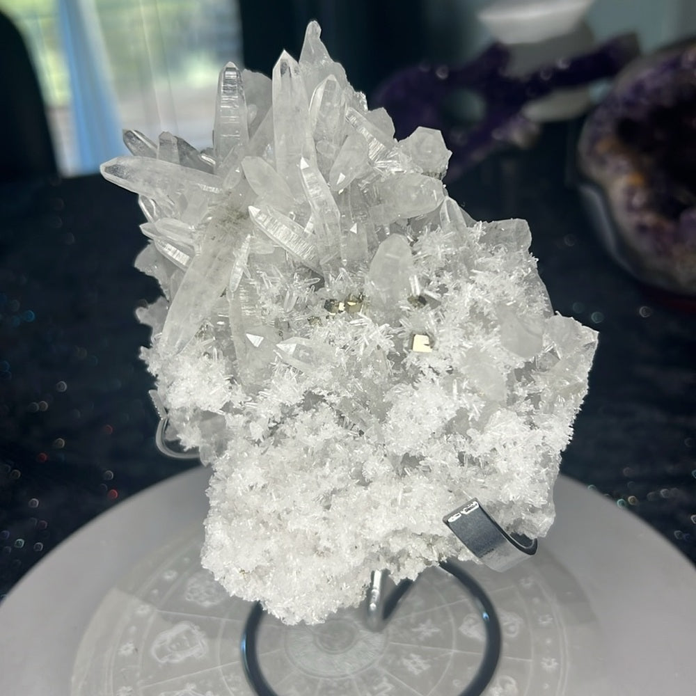 Quartz Cluster with Pyrite Cubes from Peru -CPC02