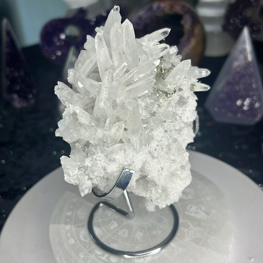 Quartz Cluster with Pyrite Cubes from Peru -CPC02
