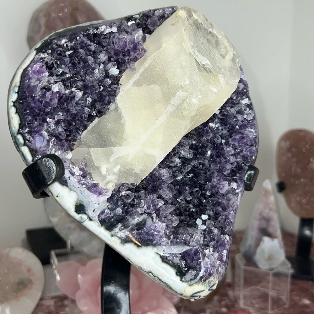 Galaxy Druzy Amethyst Freeform w/ Calcite - ADF301