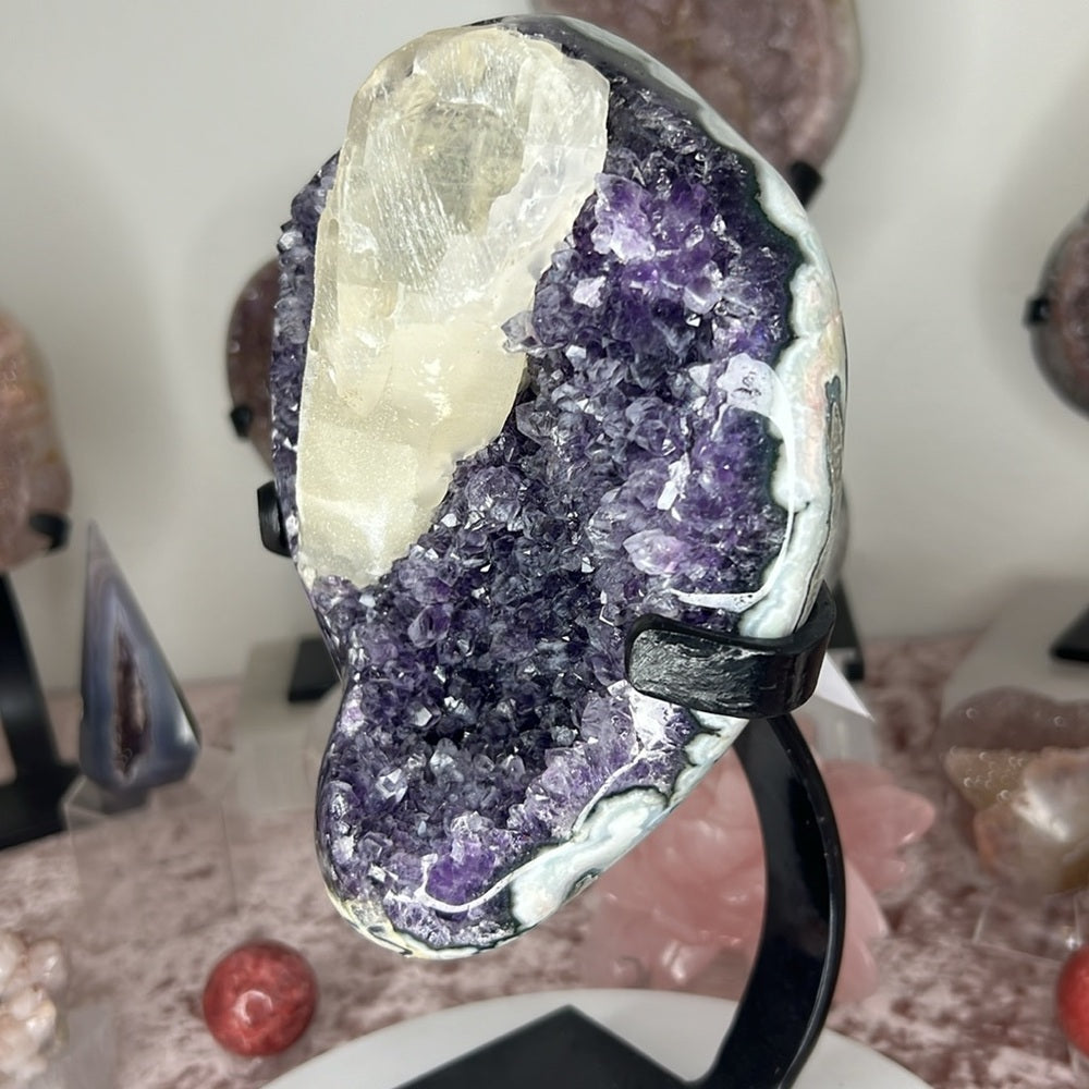 Galaxy Druzy Amethyst Freeform w/ Calcite - ADF301