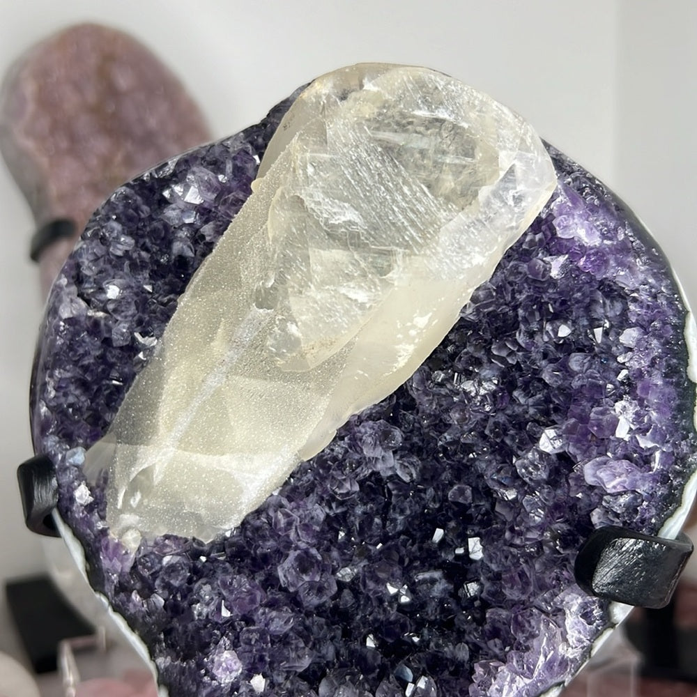 Galaxy Druzy Amethyst Freeform w/ Calcite - ADF301