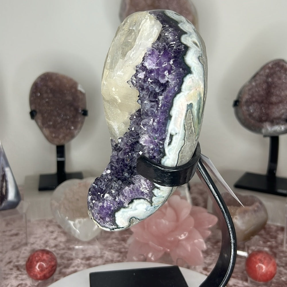 Galaxy Druzy Amethyst Freeform w/ Calcite - ADF301