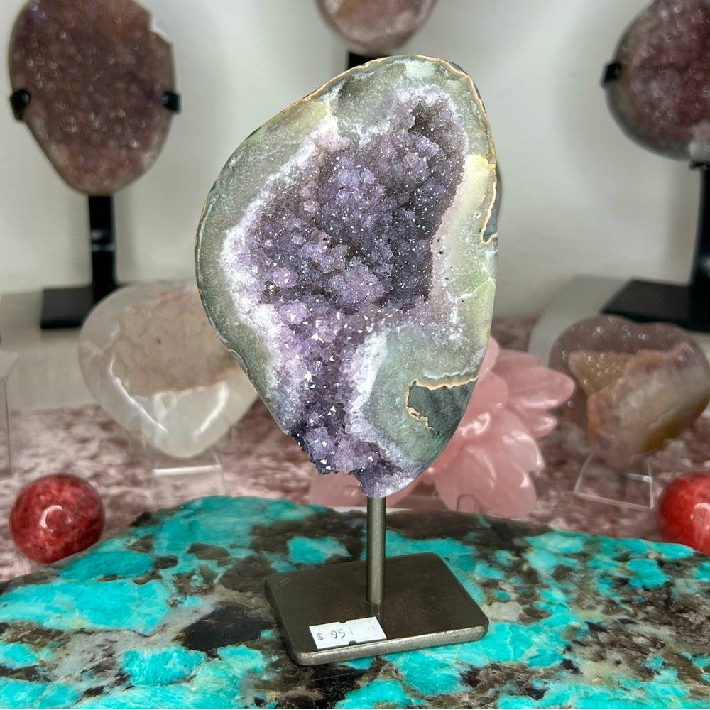 Galaxy Druzy Amethyst On Stand - AOS01