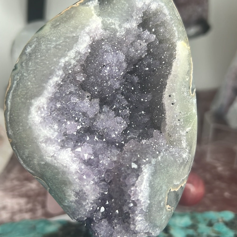 Galaxy Druzy Amethyst On Stand - AOS01