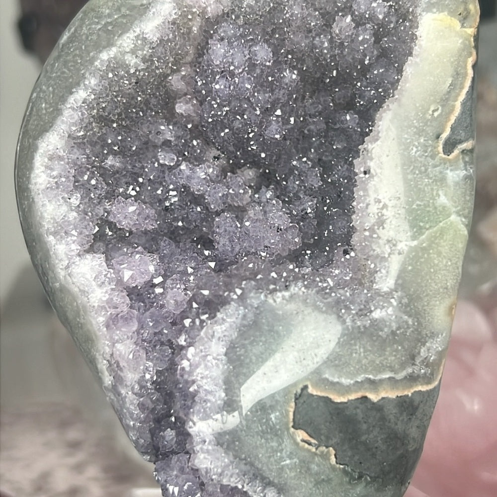 Galaxy Druzy Amethyst On Stand - AOS01