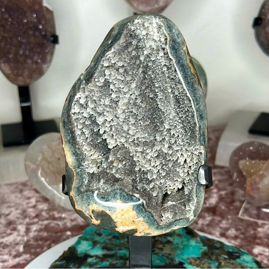 Green Galaxy Amethyst On Stand - AOS5