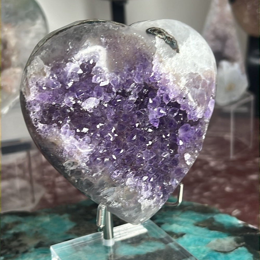Druzy Amethyst Heart - DAH02