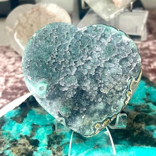 Blue Druzy Amethyst Heart - DAH08