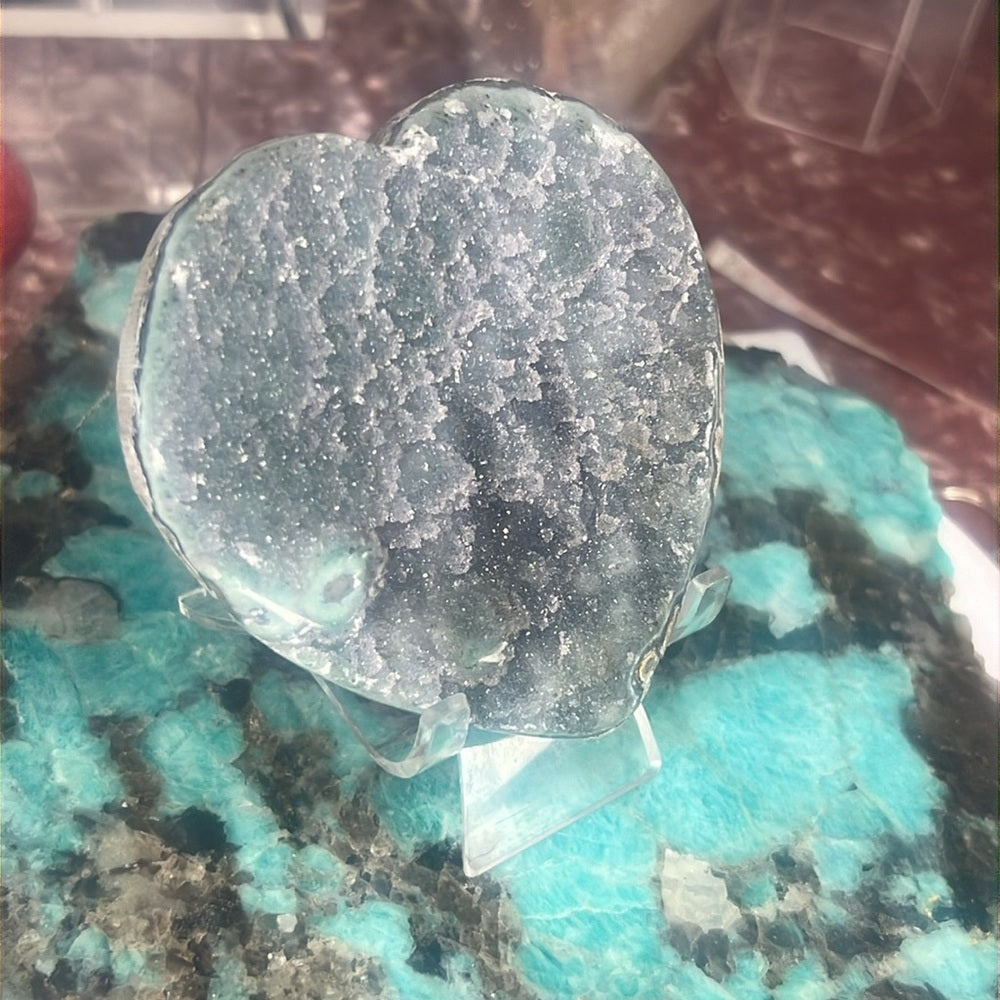 Blue Druzy Amethyst Heart - DAH08