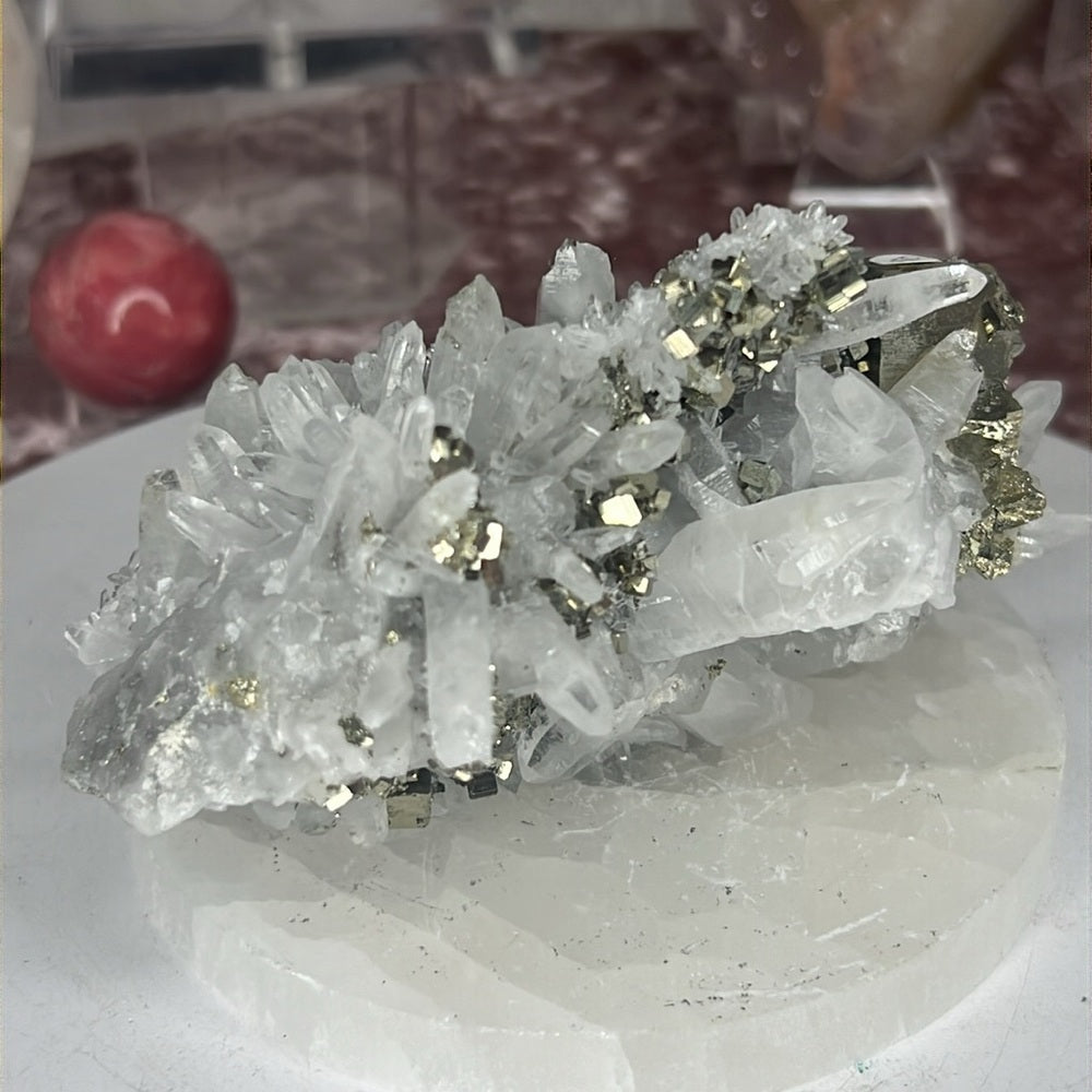 Quartz Cluster w/ Pyrite - CQP90