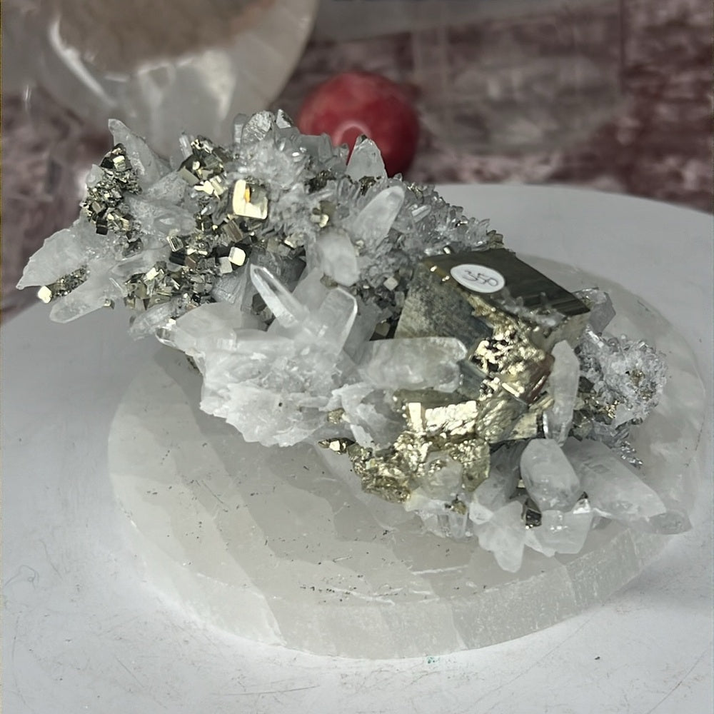 Quartz Cluster w/ Pyrite - CQP90