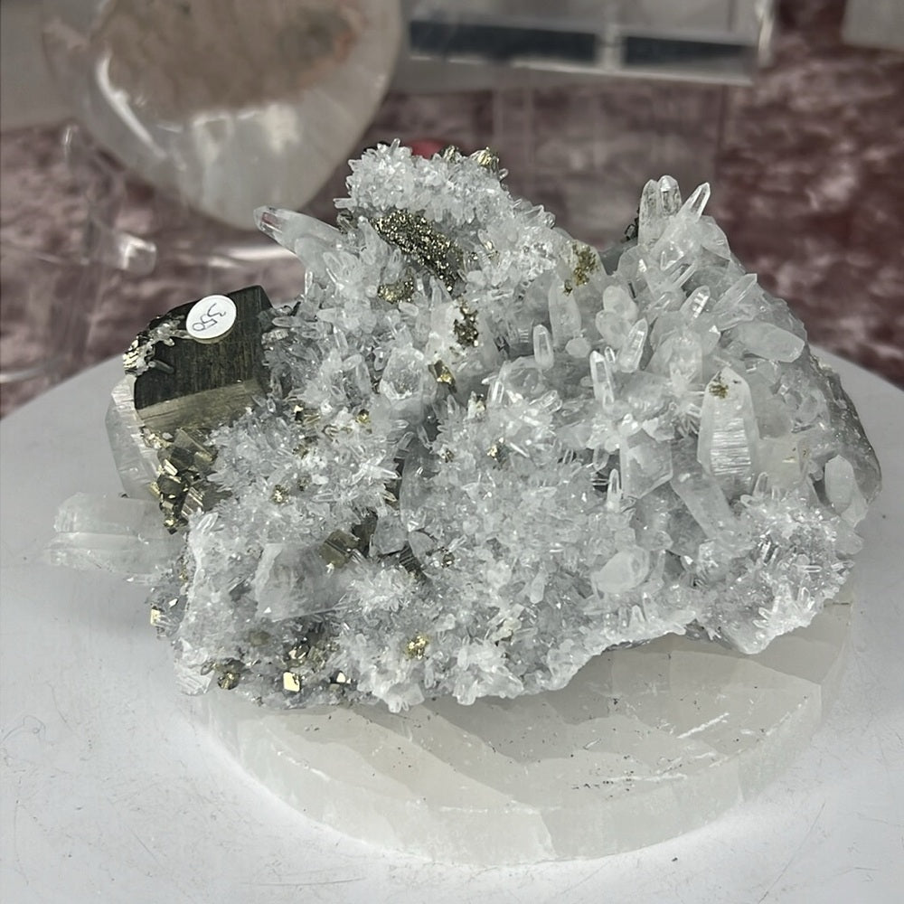 Quartz Cluster w/ Pyrite - CQP90