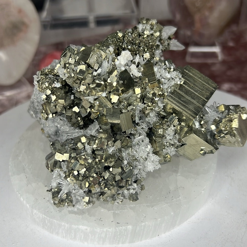 Quartz Cluster w/ Pyrite - CQP91